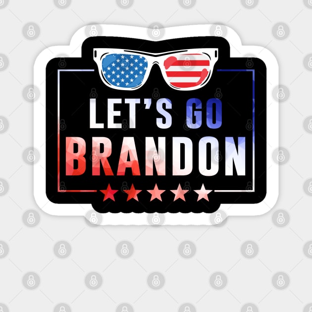 Let's Go Brandon Conservative Anti Liberal US Flag Sticker by wonderws